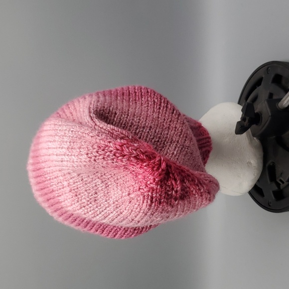 Handmade Knit Hat Pink Adult Large 20" - Picture 2 of 7